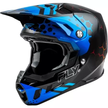 Casque Cross Fly Racing Formula CC Tektonic Noir Bleu Rouge - Casque Cross FLY RACING