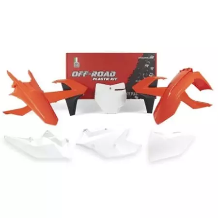 Kit Plastique 6P Rtech Orange Blanc Noir RKITKTMOEM536