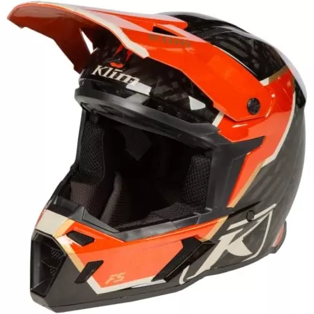 Casque Cross Klim F5 Koroyd Carbon Orange - Casque Cross KLIM