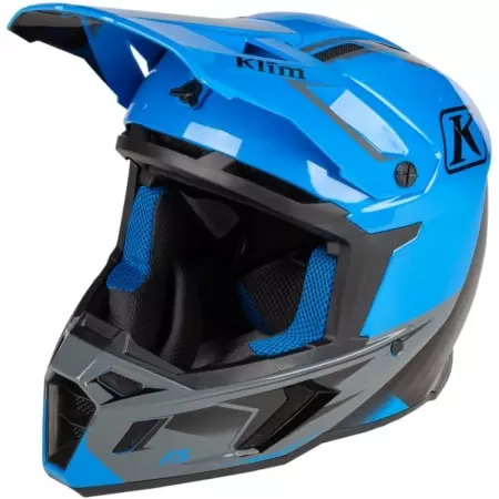 Casque Cross Klim F5 Carbon Bleu Électrique - Casque Cross KLIM