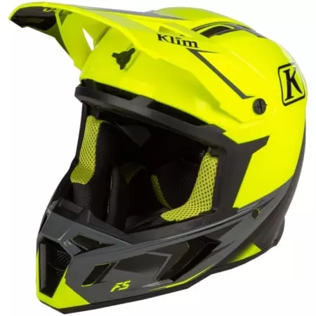 Casque Cross Klim F5 Carbon Jaune Fluo - Casque Cross KLIM