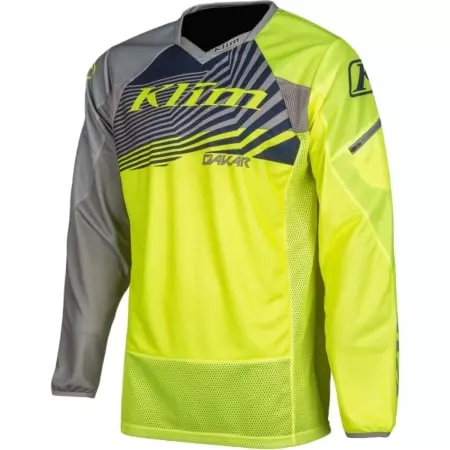 Maillot Cross Klim Dakar Jaune Fluo Gris - Equipement Cross KLIM