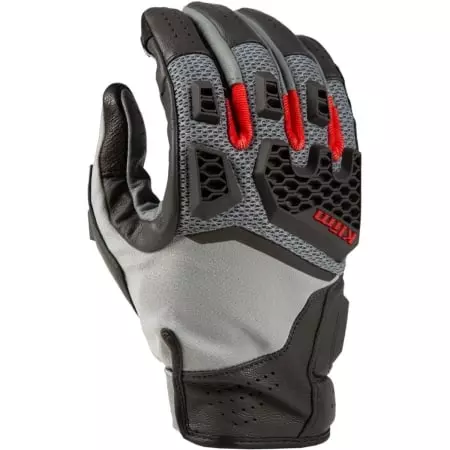 Gants Klim Baja S4 Gris Clair Rouge Noir - Gants Moto KLIM