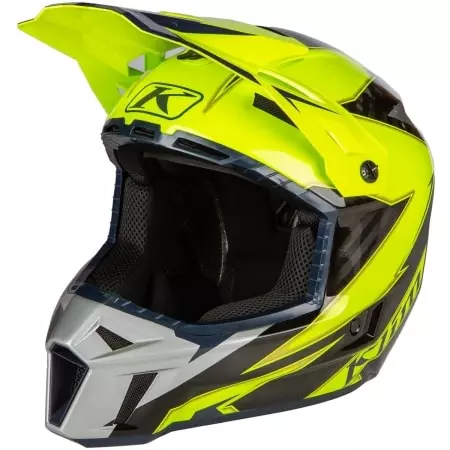 Casque Cross Klim Carbon F3 Jaune Fluo - Casque Cross KLIM