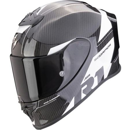 Casque Scorpion Exo-R1 Evo Carbon Air Rally Noir Blanc