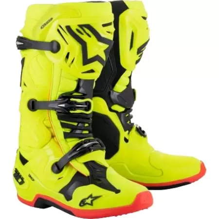Bottes Cross Alpinestars Tech 10 Ultraviolet Jaune Fluo