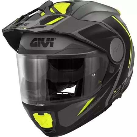 Casque Givi X.27 Tourer Graphic Titanium Mat Jaune - Casque Modulable GIVI