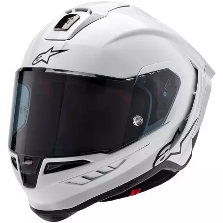 Casque Alpinestars Supertech R10 Solid Blanc Brillant Noir Mat - Casque Intégral ALPINESTARS