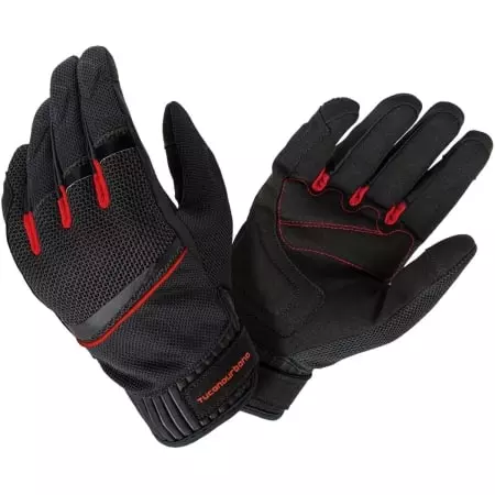 Gants Tucano Urbano Penna Mesh Noir Rouge