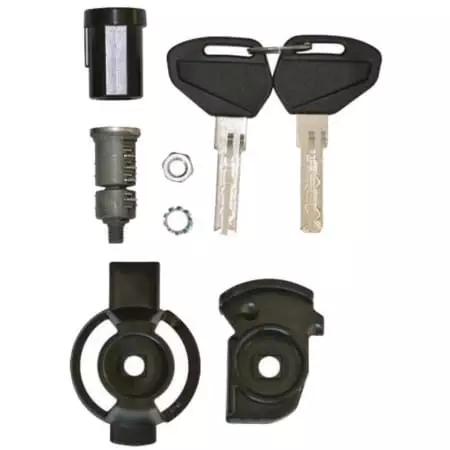 Kit Barillet Serrure Sécurité Kappa Noir Pour Valise Et Top Case