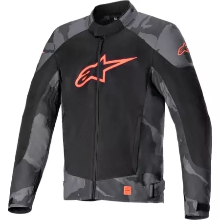 Blouson Alpinestars T-SP X Super Air Gris Camouflage Rouge Fluo