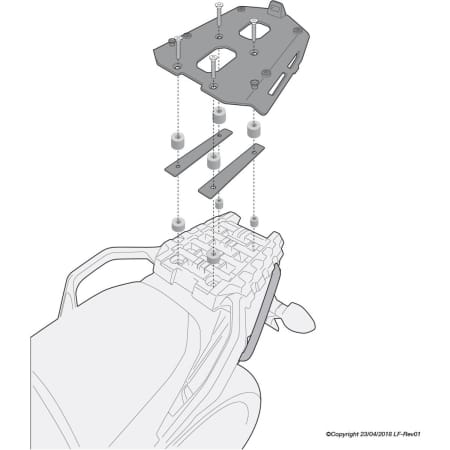 Support Top Case Kappa KRA3112 En Aluminium Pour Suzuki DL 650/1000 V-Strom