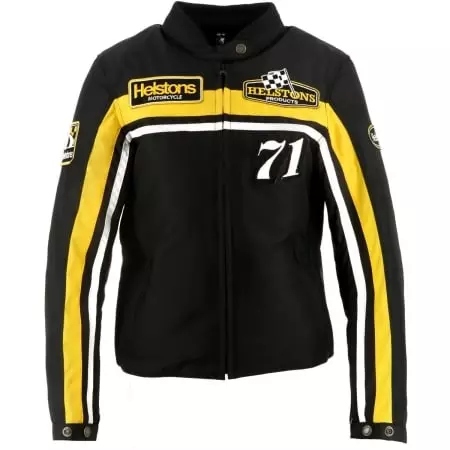 Blouson Femme Helstons Sturgis Technique Noir Blanc Jaune
