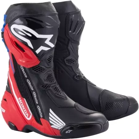 Botte Alpinestars Honda Supertech R Noir Rouge Fluo Bleu