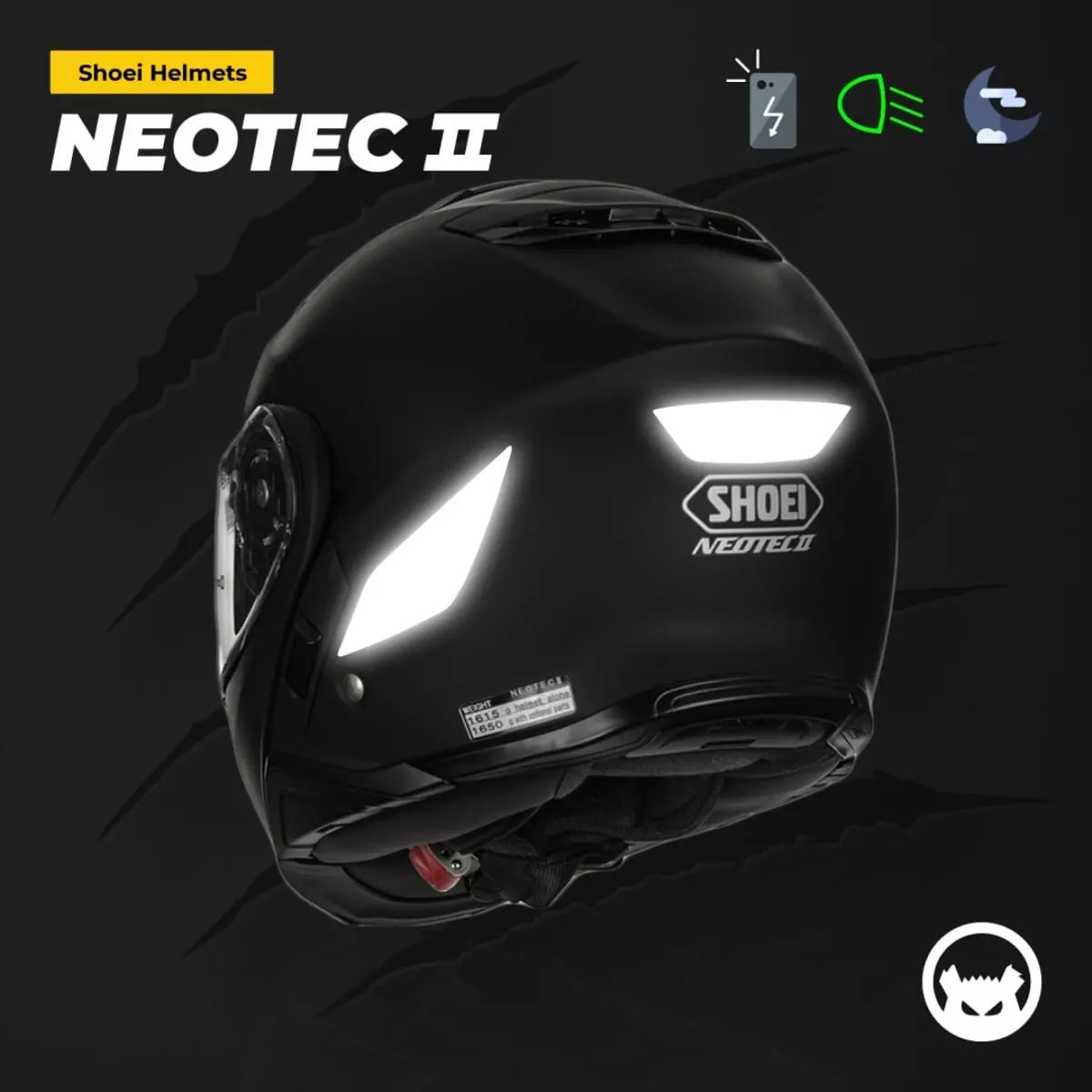 Autocollants Réfléchissants Pour Casque Moto - Cœurs & Papillons En Fibre Carbone - Sécurité Nuit