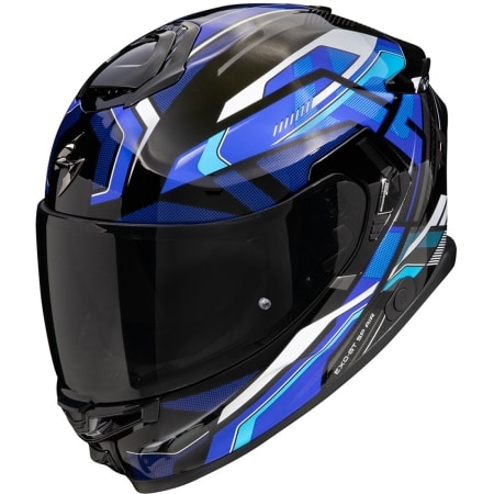 Casque Scorpion Exo-GT SP Air Augusta Noir Mat Gris Bleu
