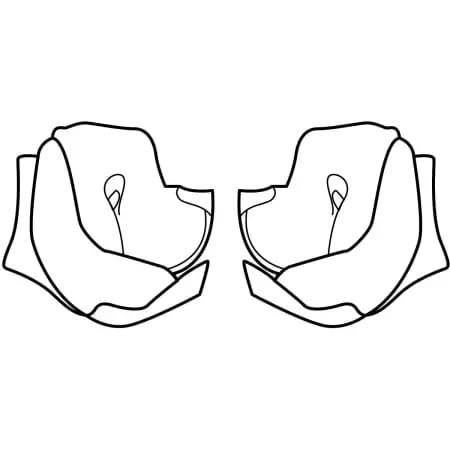 Mousses De Joues HJC RPHA MAX A/S Rouge - Pièces détachées casque moto HJC