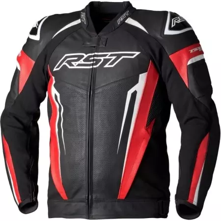 Blouson RST TracTech Evo 5 Cuir Rouge Noir Blanc - Blouson Moto RST