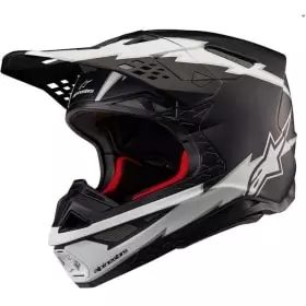 Casque Cross Alpinestars Supertech SM10 Ampress Noir Blanc Mat