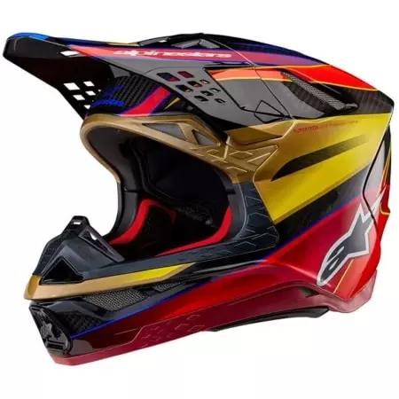 Casque Cross Alpinestars Supertech SM10 Era Or Jaune Rouge Brillant