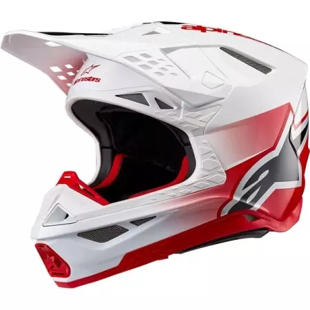 Casque Cross Alpinestars Supertech SM10 Unite Rouge Blanc Brillant