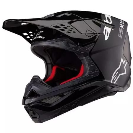 Casque Cross Alpinestars Supertech SM10 Flood Noir Gris Mat Brillant