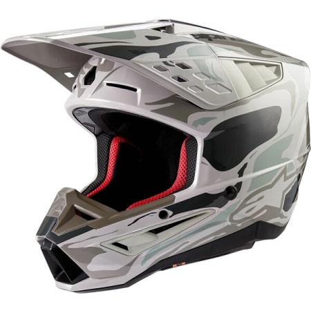 Casque Cross Alpinestars SM5 Mineral Gris Kaki Brillant