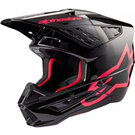 Casque Cross Alpinestars SM5 Corp Noir Rose Brillant