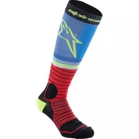Chaussettes Cross Alpinestars MX Pro Noir Rouge Light Bleu