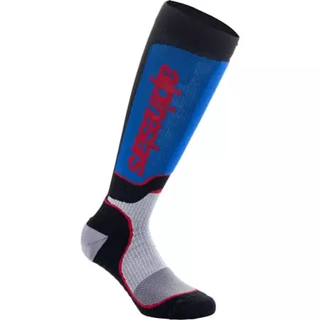 Chaussettes Cross Alpinestars Mx Plus Noir Blanc Royal Bleu