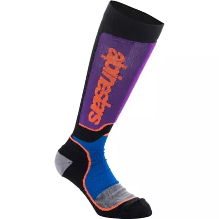 Chaussettes Enfant Cross Alpinestars MX Plus Noir Royal Bleu Violet