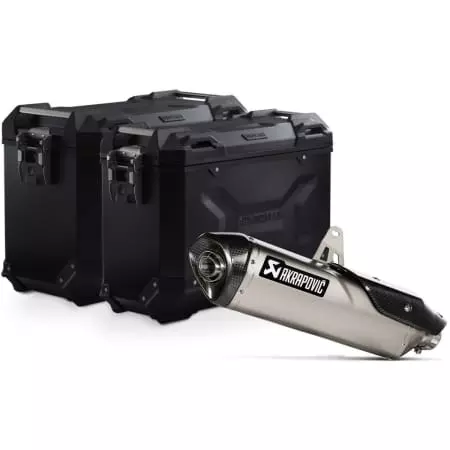 Valises Latérales SW-Motech Trax ADV 45/37L / Silencieux Akrapovic Triumph Tiger 900 Noir