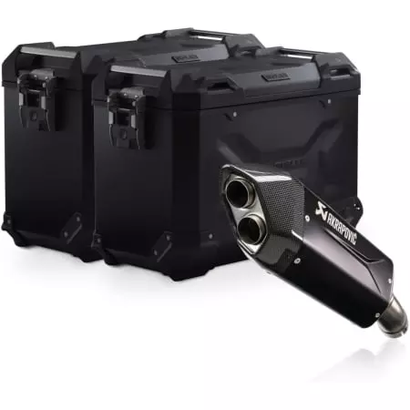 Valises Latérales SW-Motech Trax ADV 45/45L / Silencieux Akrapovic BMW R 1300 GS Noir