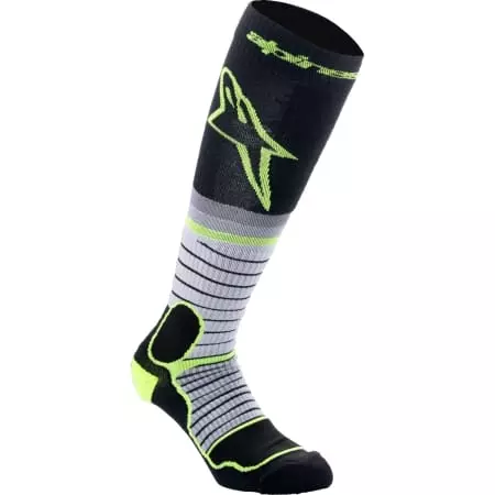 Chaussettes Cross Alpinestars MX Pro Noir Gris Jaune Fluo