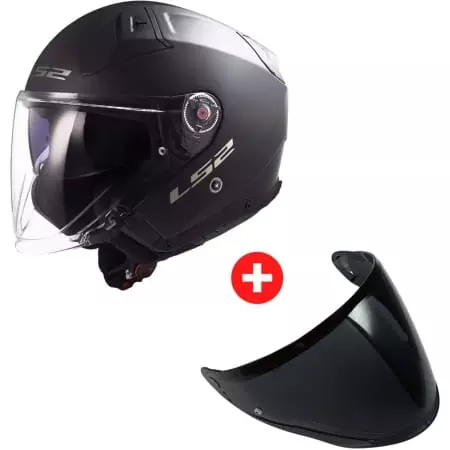 Casque LS2 OF603 Infinity II Dark Limited Visière Fumée Noir Mat - Casque Jet LS2