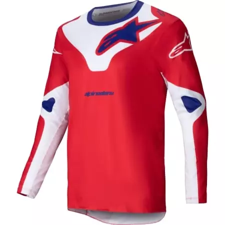 Maillot Cross Alpinestars Racer Veil Rouge Brillant Blanc