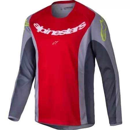Maillot Cross Enfant Alpinestars Racer Melt Rouge Brillant Gris