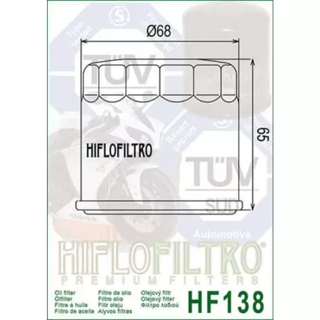 Filtre À Huile Hiflofiltro Hf138C