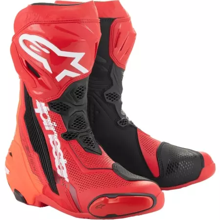 Bottes Alpinestars Supertech R Vented Brillant Rouge Fluo