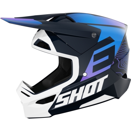 Casque Cross Enfant Shot Furious Apex Noir Bleu Blanc - Casque Cross SHOT