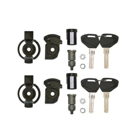 Kit 2 Barillets Serrures Sécurité Kappa Noir pour Valise et Top Case