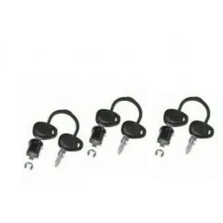 Kit 3 Barillets Serrures Kappa Noir pour Valise et Top Case