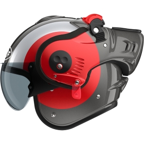 Casque Roof RO5 Boxer Alpha Focus Rouge Gris Alu