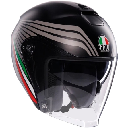Casque AGV Irides Bologna Noir Mat Tricolore