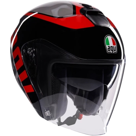 Casque AGV Irides Valenza Gris Mat Noir Rouge