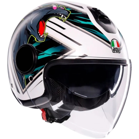Casque AGV Eteres Ghepard Blanc Noir Vert Mat