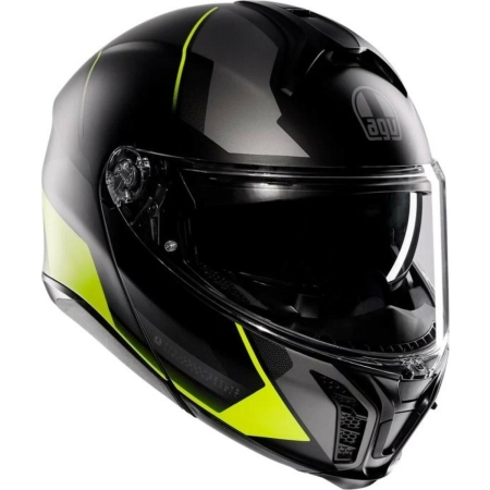 Casque AGV Tourmodular Multi Mplk Perception Noir Mat Jaune Fluo
