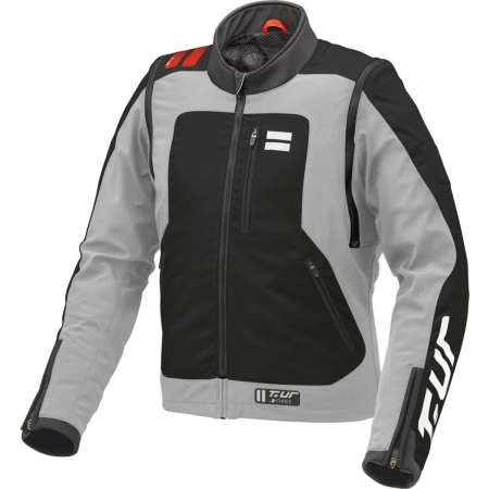 Blouson Enduro T.UR J Three Arm Link Gris Clair Rouge