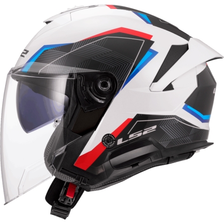 Casque Ls2 OF618 Verso II Air Blanc Bleu Rouge