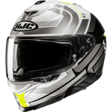 Casque HJC I71 Viz MC3H Gris Blanc Jaune Fluo